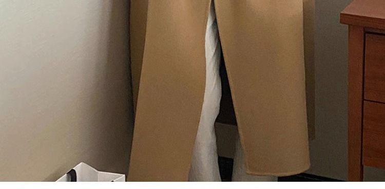 "Koreanischer Oversize-Mantel aus Wollmischung, langer Trenchcoat für Damen mit Revers in Beige/Pink/Grau/Taupe/Schwarz/Lila"_voghion.com