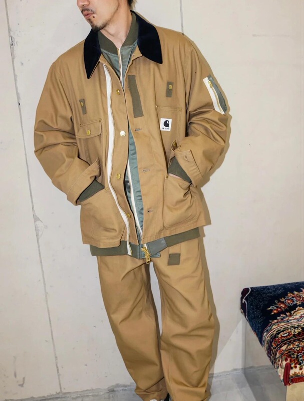 高品质卡哈联名Sacai x Carhar解构休闲假两件工装夹克外套男女款|undefined