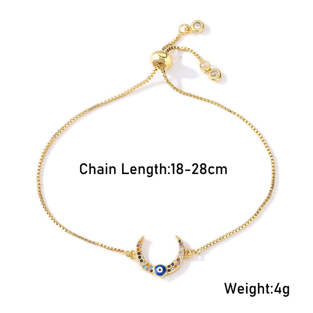 Fashion Gold Pull Adjustable Box Chain Copper Micro-inlaid Zircon Ornaments Bracelet display picture 1