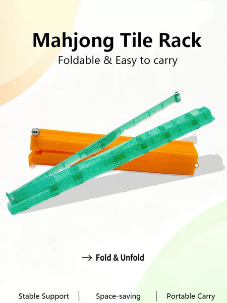 Second-generation folding mahjong push ruler American-style mahjong card pusher 22inch acrylic card organizing ruler four-color with phone holder