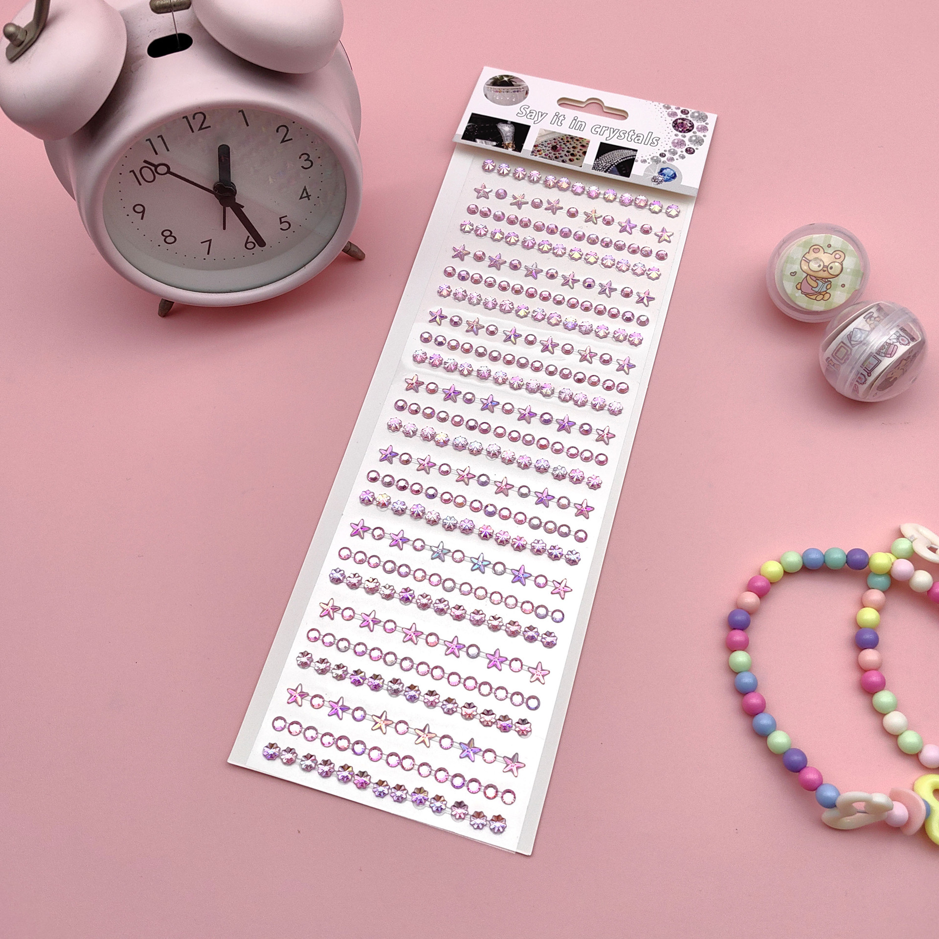 Coloridas pegatinas de flores de hielo para niños gema de diamantes de color AB pegatinas de cristal acrílico de juguete princesa pequeñas pegatinas al por mayor