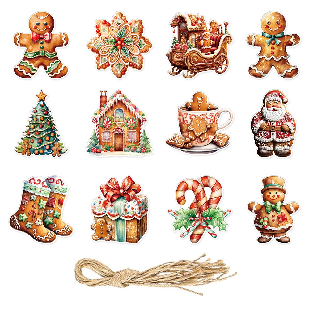 Nuevos adornos colgantes para fiestas navideñas, suministros de decoración navideña con temática de hombre de jengibre de invierno