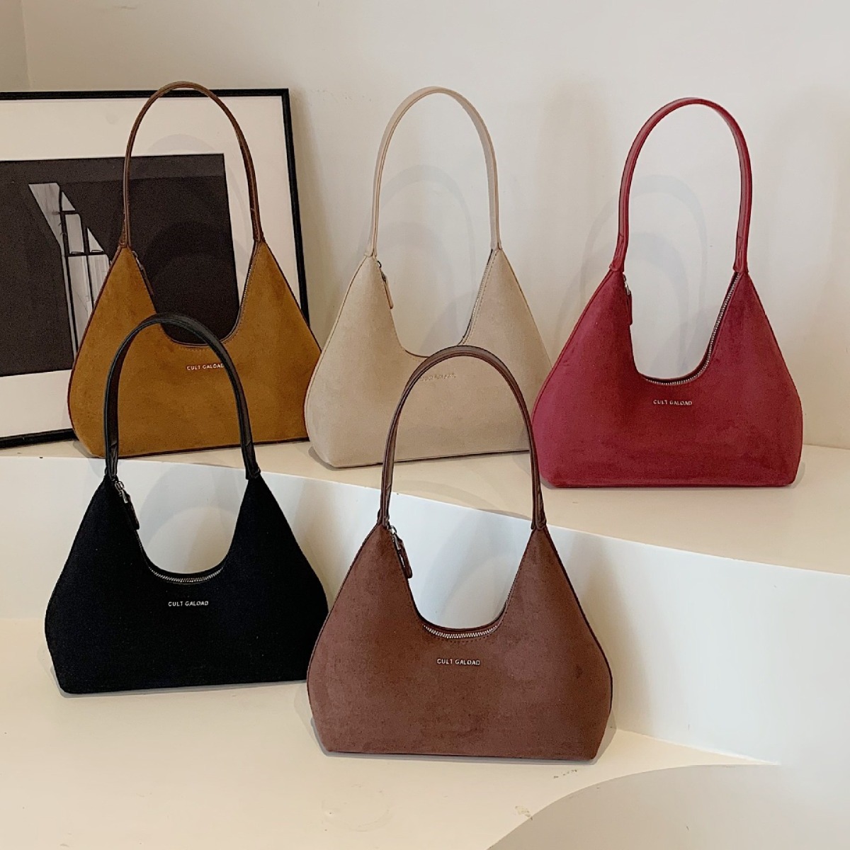 Borsa a spalla da donna stile francese elegante retro baguette_voghion.com