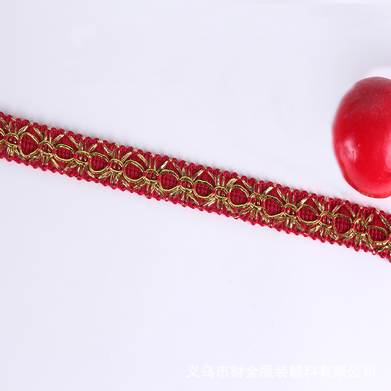 Los fabricantes venden al por mayor accesorios para cortinas de encaje de colores de seda dorada y plateada ingredientes de bricolaje ondas accesorios de ropa de encaje dorado