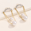 Earrings from pearl, trend silver needle, 2022, Japanese and Korean, simple and elegant design, silver 925 sample