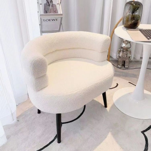 Trendy Bobo Chair Lambswool Lazy Sofa Chair Single Living Room Bedroom Balcony Leisure Makeup Chair Dressing Stool