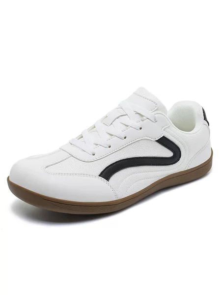 K2636 unisex wide-toe, wide-sole athletic shoes, spring low-top leather sneakers, available in large sizes, suitable for running, training, and casual wear, German training style