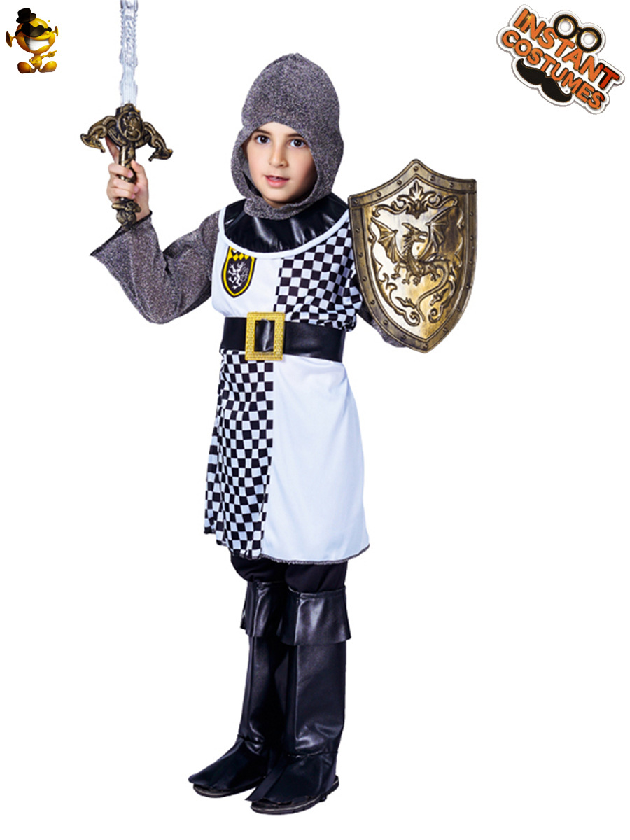 Halloween niños cruzado Guerrero traje niños europeos medio mundo Samurai trajes de traje de rol