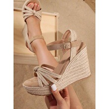 R 73910 Woven Rope Wedge Sandals ��֯�¸���Ь �羳ŷ��