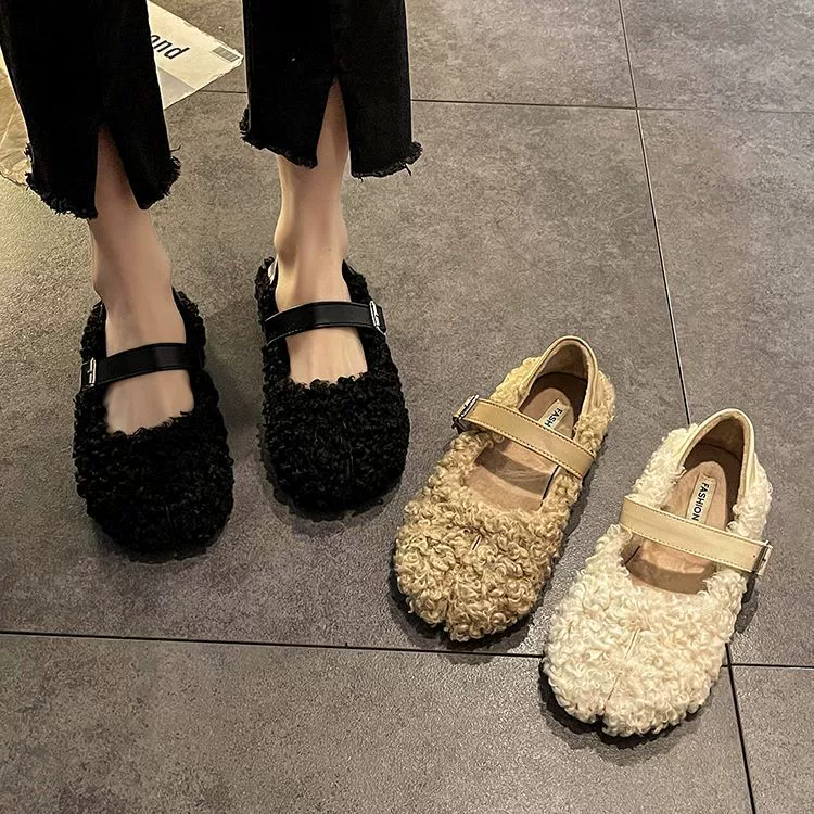 Женская нескользящая обувь Bean Maomao осень-зима 2023 Легкая обувь из французского хлопка на мягкой подошве Новая мода на плоской мягкой подошве