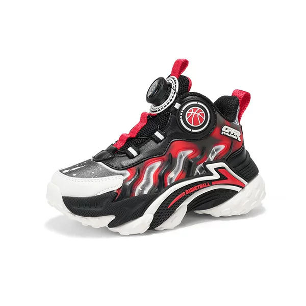 2530 Kidsren's Basketball Shoes Velcro Sports Shoes Autumn and Winter Leather-Covered Boys' Primary School Students' Middle and Large Kidsren's Shoes Outdoor