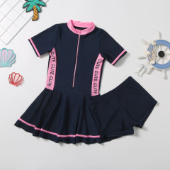 High-end 2024 New Children's Swimsuit for Girls, Toddler and Middle Child One-piece Belly Covering Slimming Little Princess Hot Spring Swimming Suit