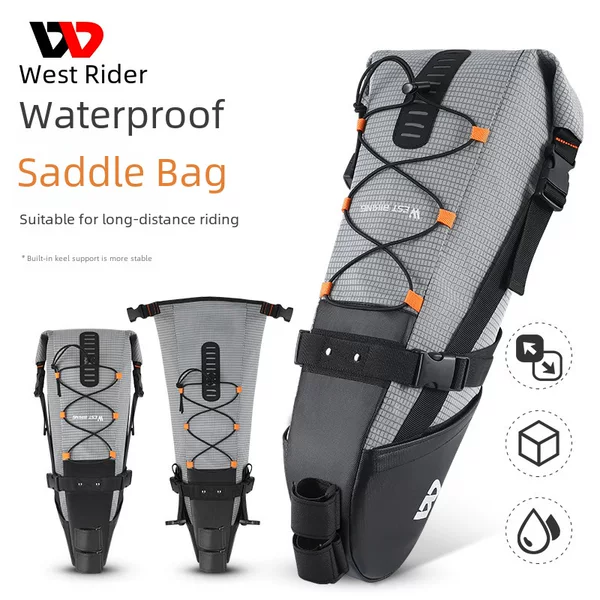 West rider bicycle tail bag waterproof long-distance large capacity rear seat bag tail bag mountain bike saddle bag riding equipment