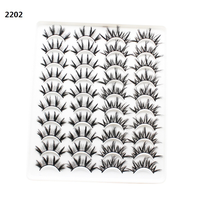 Dingsen pestañas postizas transfronterizas de múltiples capas de tres D estéreo 20 pares de pestañas cruzadas pestañas rizador