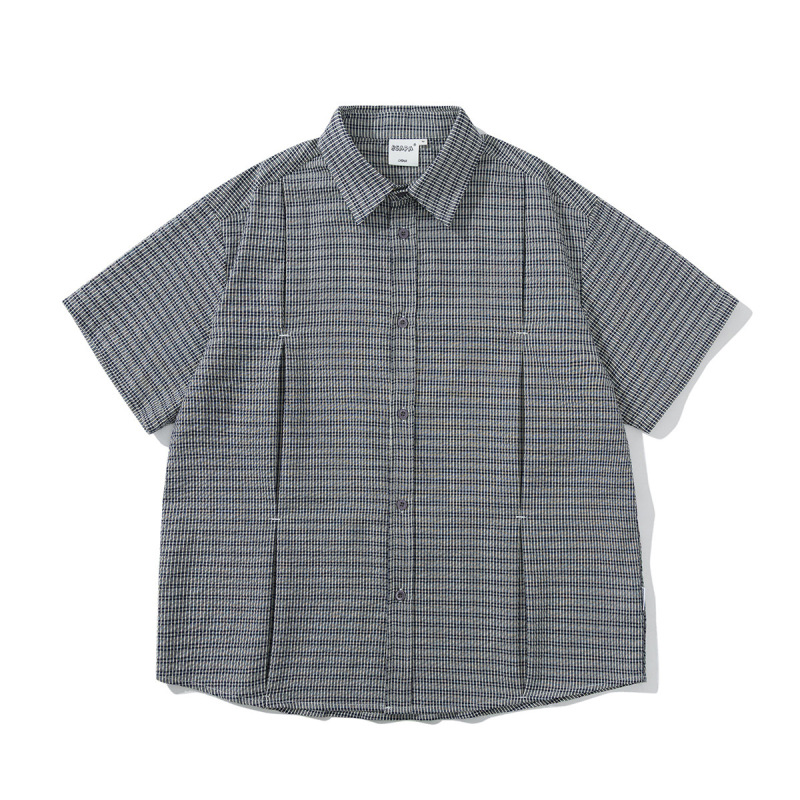 2026 Summer New Style Three-Dimensional Cut Short-Sleeved Shirt Men's Trendy Loose Shirt Workwear Jacket