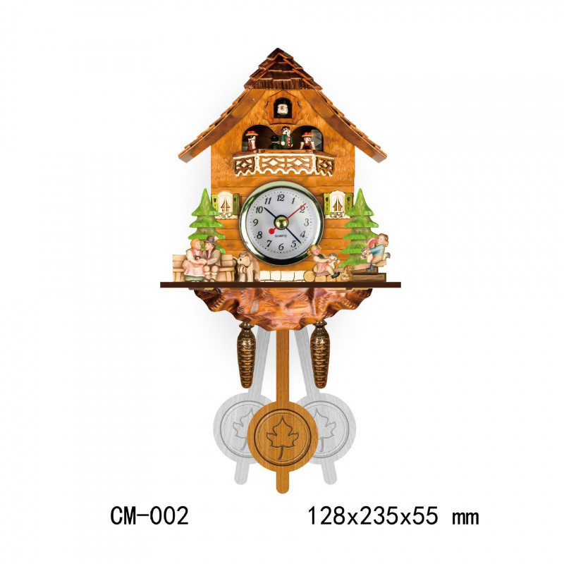 Reloj de madera cuco retro nórdico reloj de pared reloj despertador estilo de sala de estar