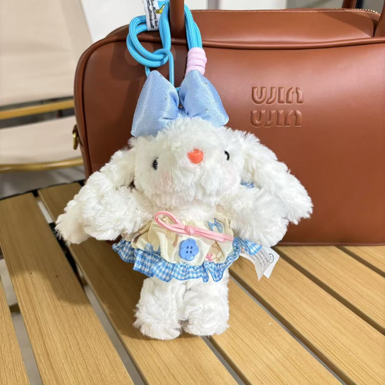 Bow blue floral skirt-hand rope