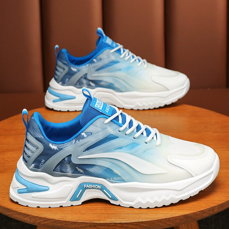 Мужская обувь Летняя новая дышащая сетка спортивная обувь мужская корейская версия дикая белая обувь с толстой подошвой бегает повседневная обувь папы