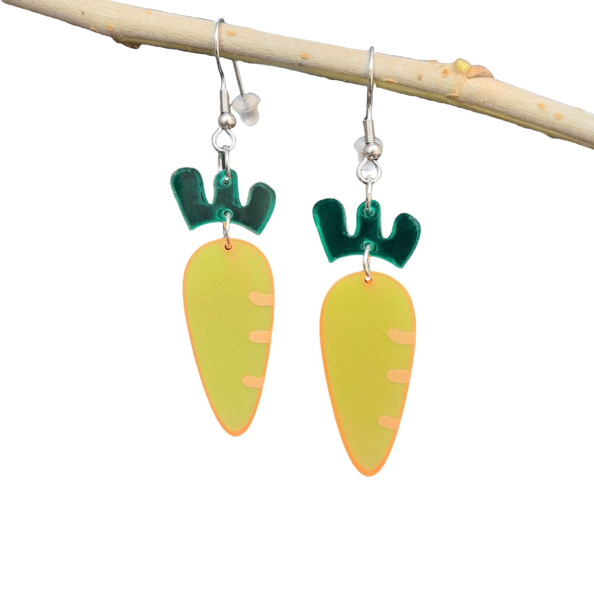 Daily Occasion Acrylic Material Carrot, Strawberry, Pineapple Pattern 1 Pair Cute Carrot Strawberry Pineapple Arylic Drop Earrings
