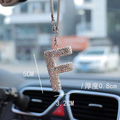 clay car interior accessories: Car hanging - f-letter-car-pendant-ab-color-transparent-diamond