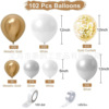 102PCS Platinum Birthday Party Decoration Balloon Arch Birthday Wedding Balloon Garland Kit