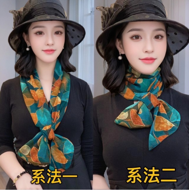 2024年新款秋冬季澳绒棉小围巾百搭时尚长巾保暖护颈