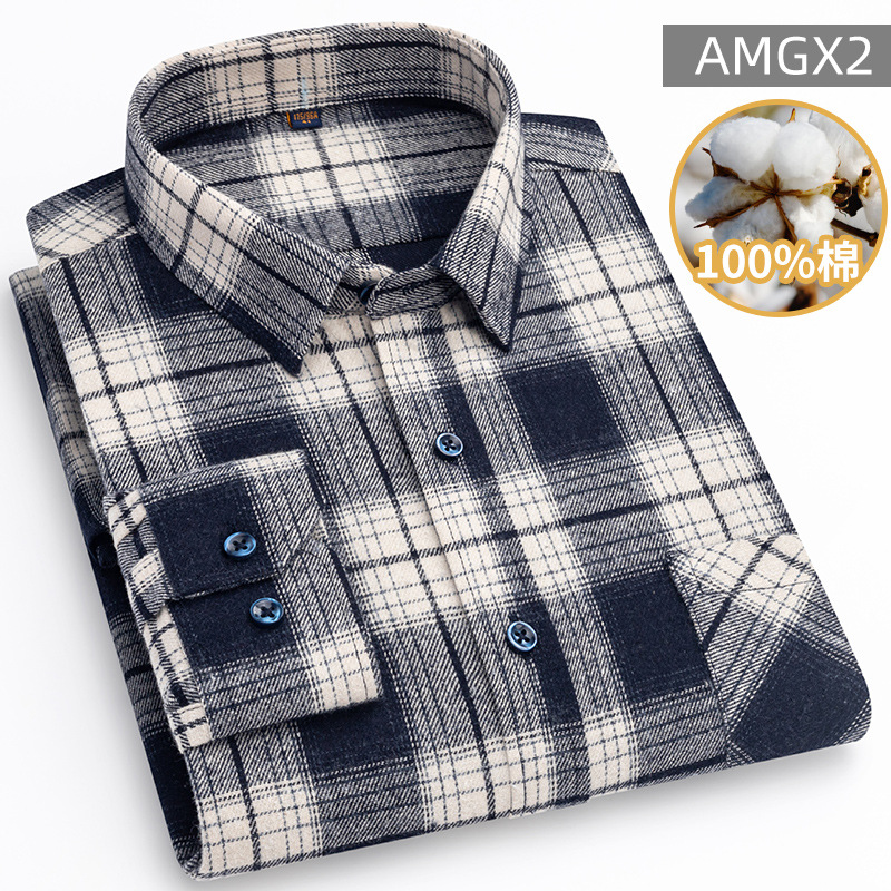 2024 primavera camisa a cuadros masculina americana retro camisa casual de algodón de manga larga ropa de hombre alta sensación masculina