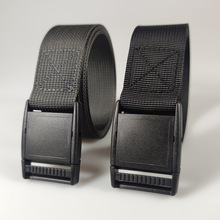 新款现货 3.2CM塑料插扣无金属尼龙腰带男女时尚无孔柔软帆布裤带
