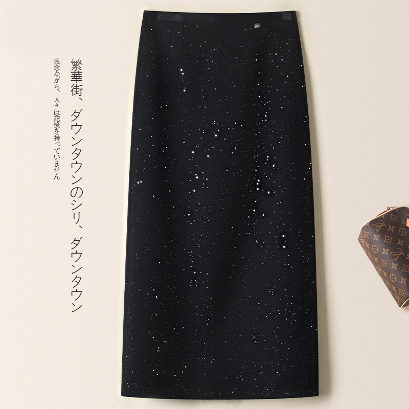 今年流行亮片半身裙女2025秋冬季新款高腰显瘦显高时尚直筒包臀裙|undefined