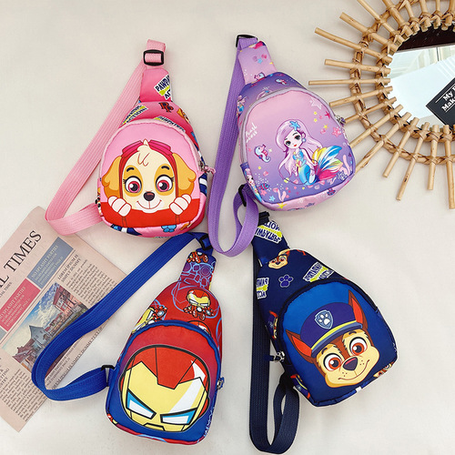Cartoon Cute Children's Chest Bag 2024 Fashion New Nylon Small Crossbody Bag for Outings Lightweight Snack Money Bag