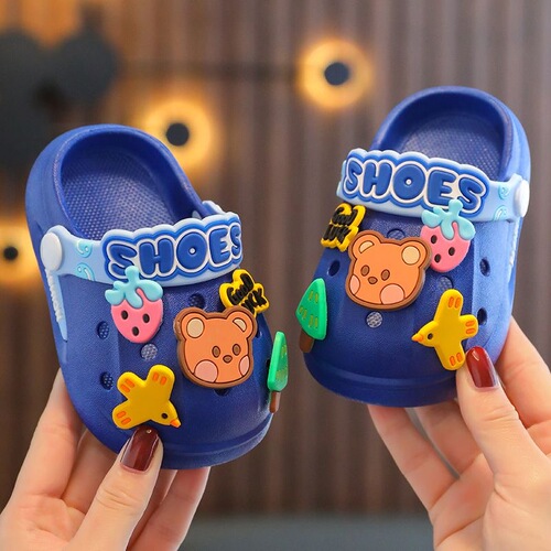 Children's slippers Baotou boys' slippers cartoon non-slip soft bottom indoor home  baby hole slippers girls