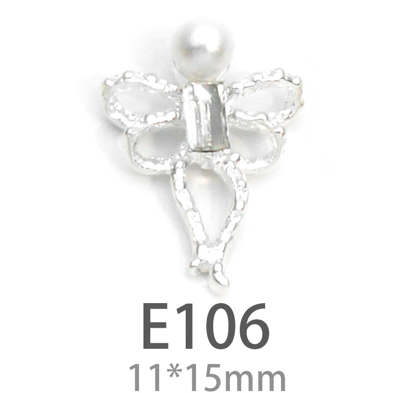 LZ nuevo rojo neto mismo estilo de uñas arco Aleación de uñas joyería arco de uñas de perlas de diamantes fábrica al por mayor