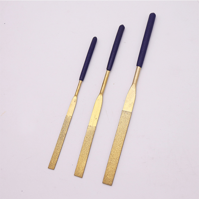 チタンメッキダイヤモンドやすり3*140フラット/角/三角/半円やすりメッキモデル整数型やすりフラットやすり|undefined