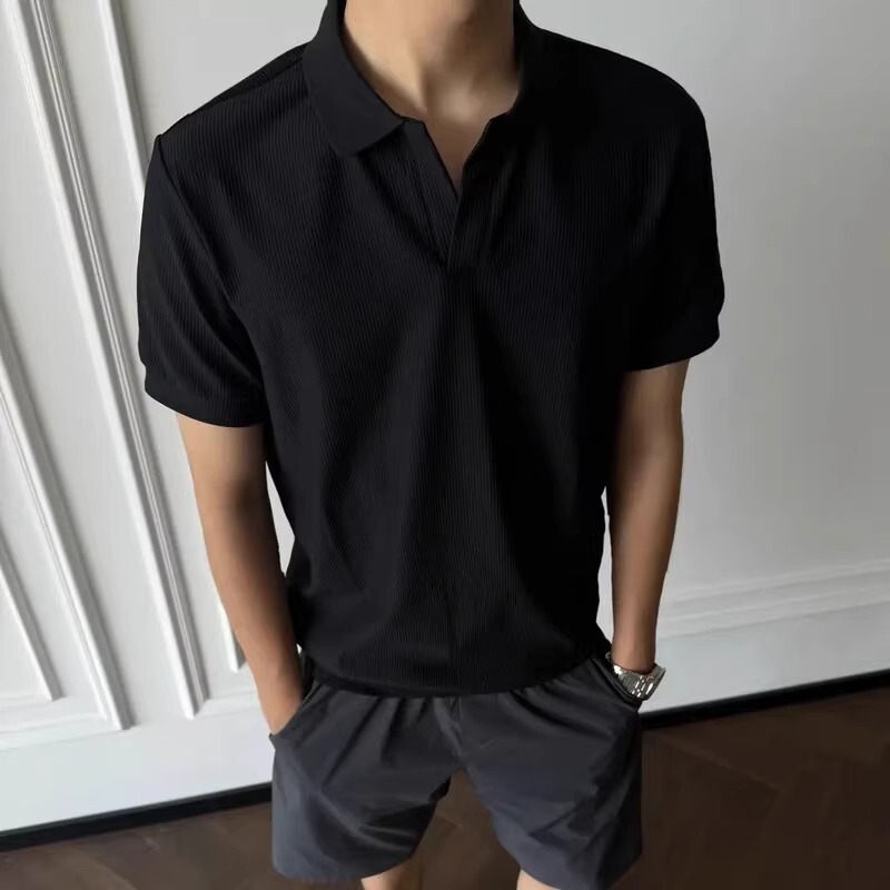 American-Style Seagull Collar Polo Shirt with Lapel Short Sleeves for Men 2026 New Style Work Clothing Business Casual Half-Sleeved Polo Shirt American-Style Seagull Collar Polo Shirt with Lapel Short Sleeves for Men 2026 New Style Work Clothing Business Casual Half-Sleeved Polo Shirt