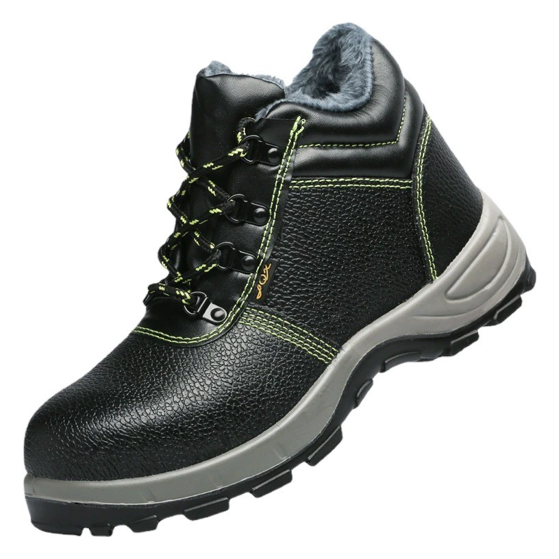 Защитная обувь Changxiang: хлопковые ботинки с защитой от ударов и проколов, высокие защитные ботинки, утепленные зимние рабочие ботинки для защиты от холода.