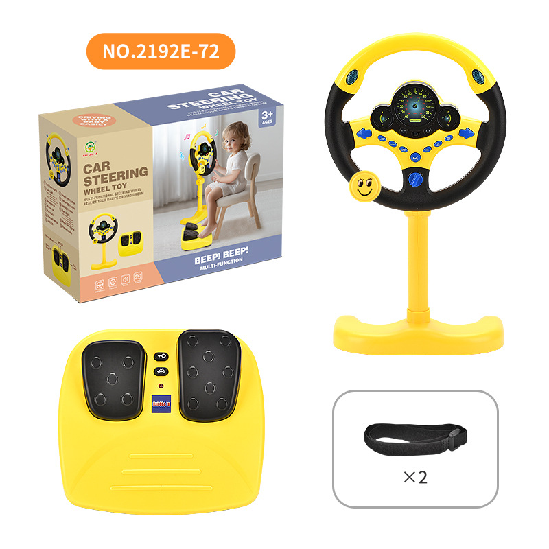 自動車シミュレーション助手席ハンドル玩具児童早教音楽交通学習機360クロスボーダー英語モデル