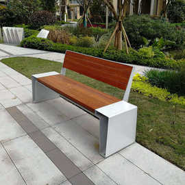 厂家批发户外铸铁公园椅塑木休闲长椅园林小区休息靠背椅子