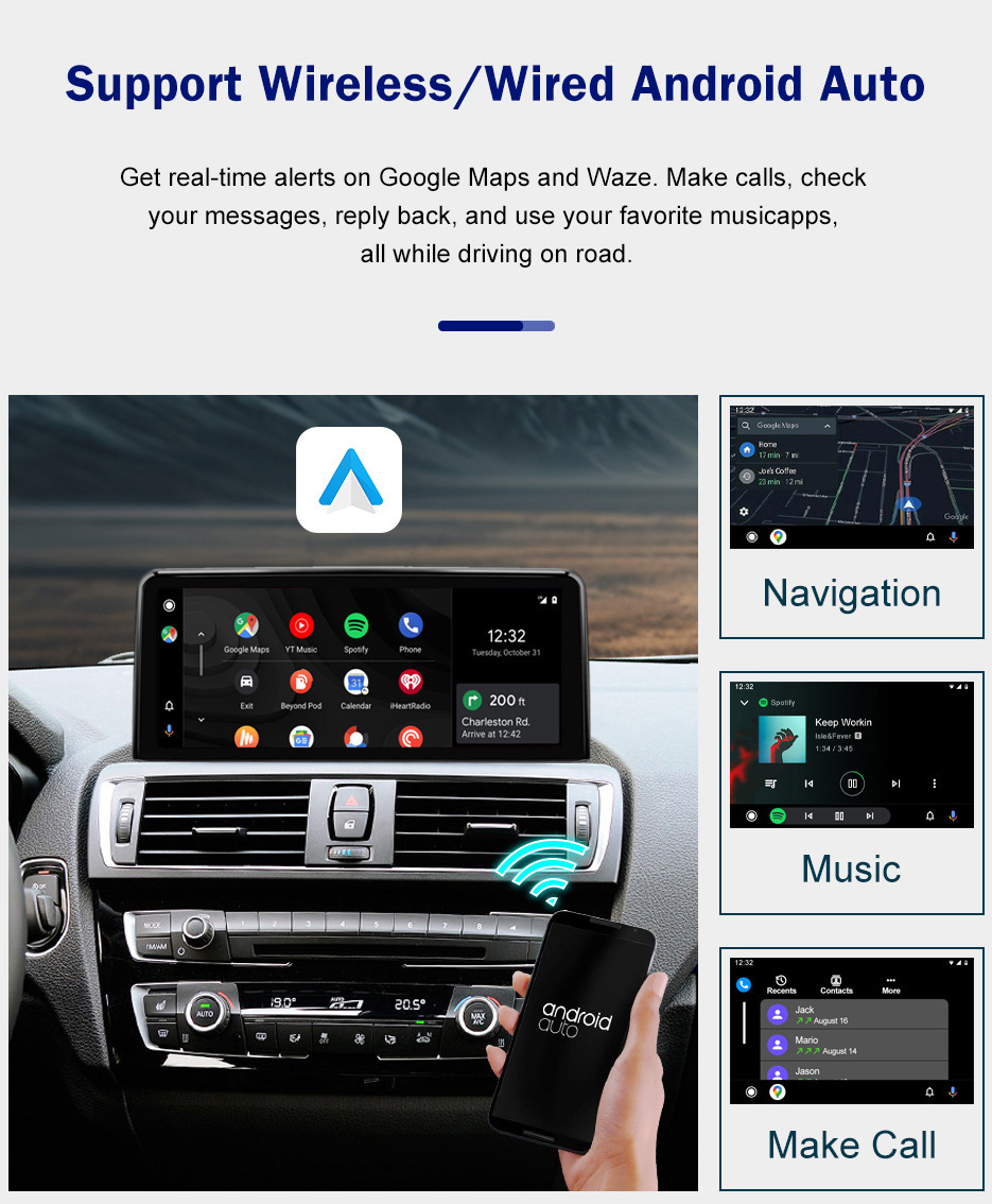 10.25" Car Navigation Screen with Wireless Carplay Suitable for 1/2/3/4 Series Nbt Player Linux System