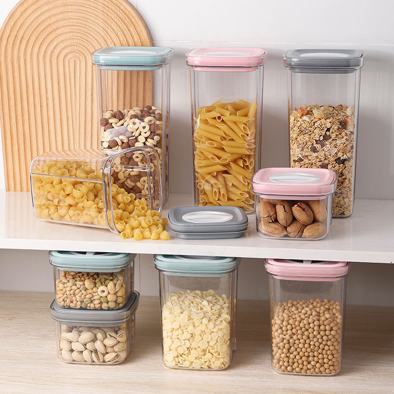 Transparent Sealed Jar Household Kitchen Grain Storage Box Food Grade Dog Food Cat Food Storage Dried Fruit Storage Jar