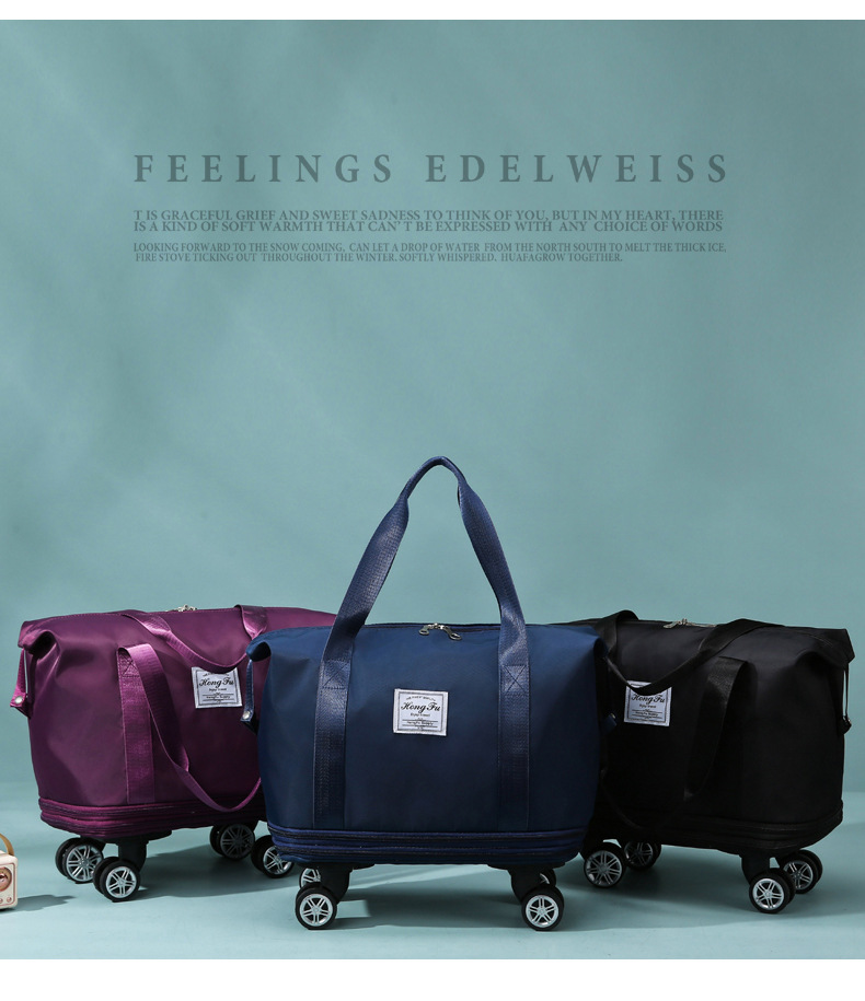 Extra large capacity travel bag, security lock universal wheeled maternity bag, short distance business trip airplane bag storage bag