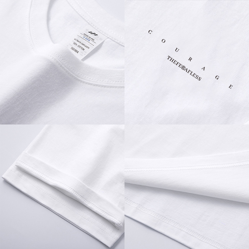 メンズピュアコットン半袖Tシャツメンズ夏新作ルーズハイエンドハンサムトレンディブランドTシャツボトリングシャツレディースイン|undefined
