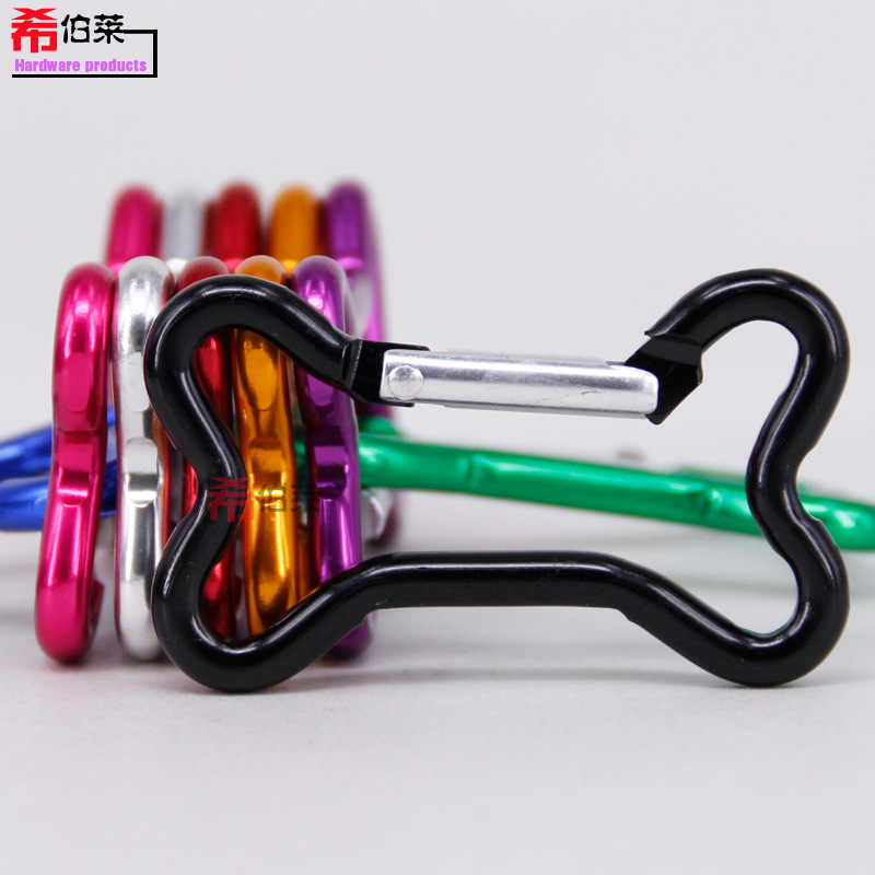 Hebrew bone shaped buckle safety charging treasure small pendant aluminum alloy mountaineering buckle