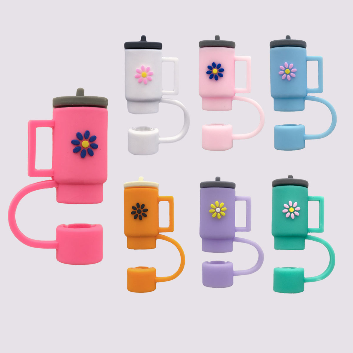 7가지 색상의 컵 세트