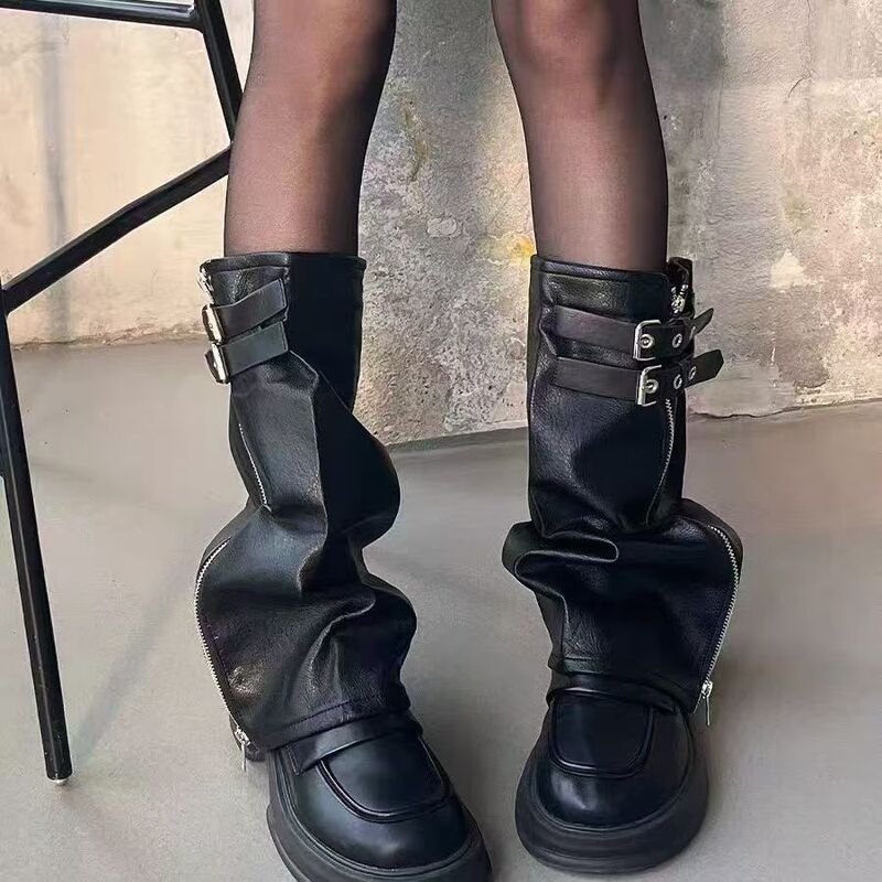 Street Fashion Leather Leg Warmers Short Zipper Leg Warmers Punk Style Y2K Hot Girl Motorcycle Style Leather Socks for Women Black Street Fashion Leather Leg Warmers Short Zipper Leg Warmers Punk Style Y2K Hot Girl Motorcycle Style Leather Socks for Women Black