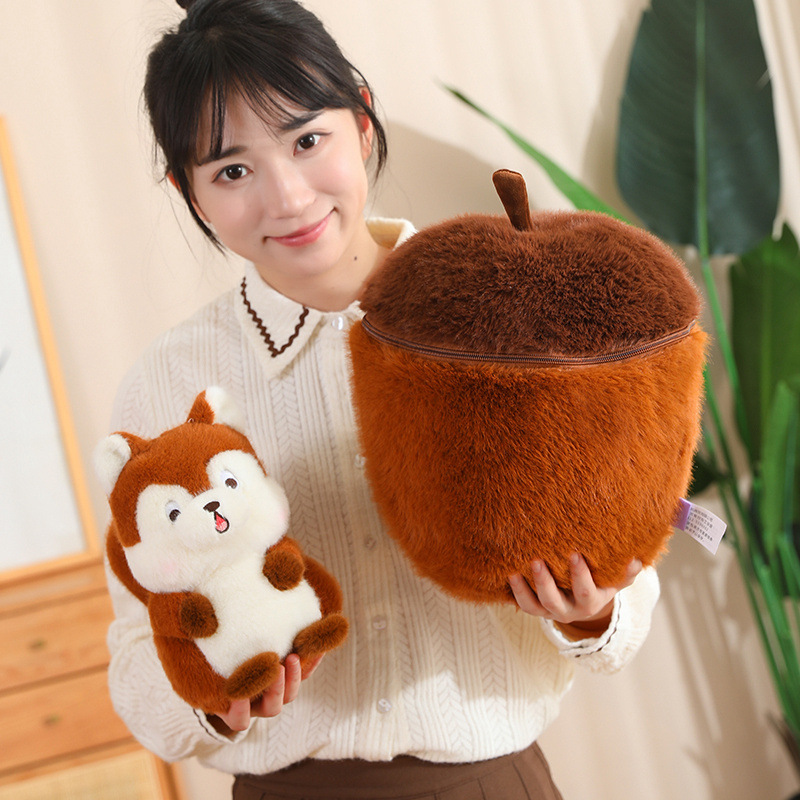 Girls Internet Celebratory Toy Explosions Squirrel Doll Plush Pine Cone Pillow Girls Sleeping Doll Doll Gift