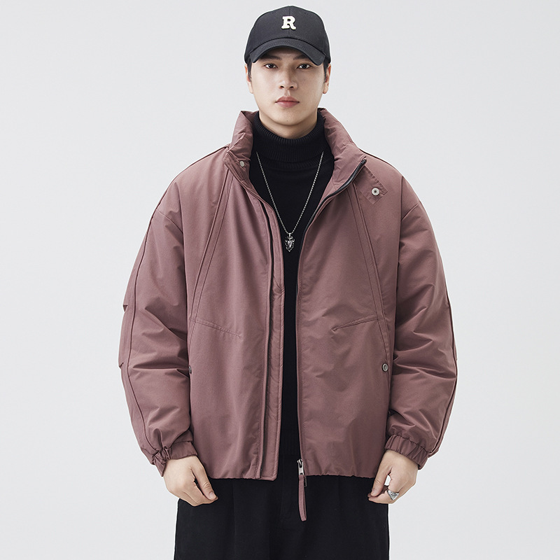 Chaqueta de plumón de cuello vertical para hombres invierno 2025 nueva marca de moda alta sensación de abrigo ligero chaqueta de invierno para hombres