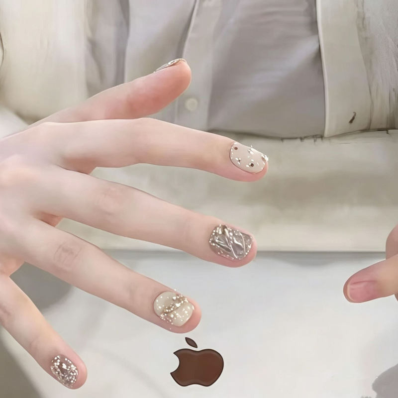 【Tender Tofu】Purely handmade wearable nails with white polka dots, high-end and popular pure handmade wearable nail patches 【Tender Tofu】Purely handmade wearable nails with white polka dots, high-end and popular pure handmade wearable nail patches