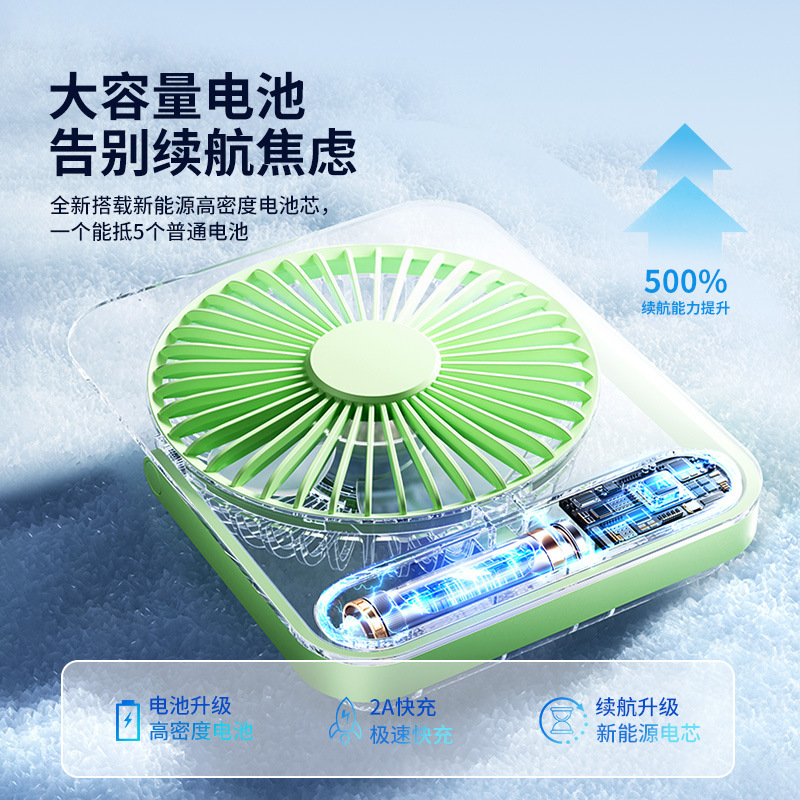 2025新製品ミニデスクトップファン大風力超薄型透明寮オフィスカード電気小ファン卸売り|undefined
