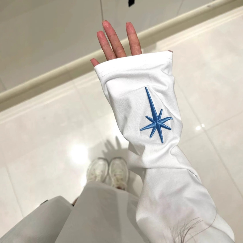 美式高街哥特标语刺绣纯棉长袖t恤女春秋复古宽松潮牌情侣装上衣|undefined