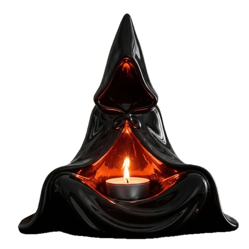 Mystic Wizard Candle Holder 神秘黑衣人巫师烛台摆件茶灯烛台|undefined